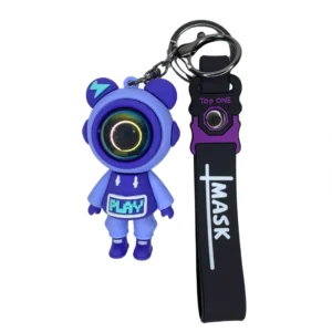 Space Astronaut Keychain Blue Color Silicone rubber keychain