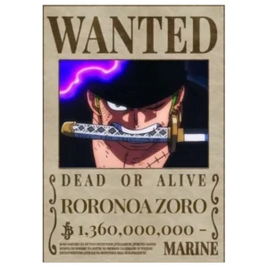 Wanted Zoro One Piece Poster 8/6 poster (A4 size)