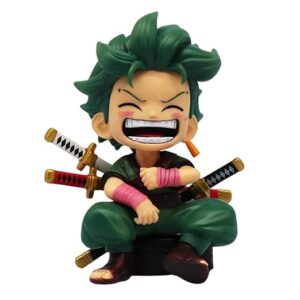 Blue Aura Roronoa Zoro Action Figure Height-12.5cm Multicolour PVC | Zoro Mini Laugh