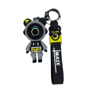 Space Astronaut Keychain Black Color Silicone rubber keychain